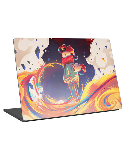 Universal Laptop Skins Swirly Rainbow Design