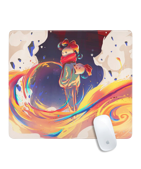 Gaming Mousepad Swirly Rainbow Design